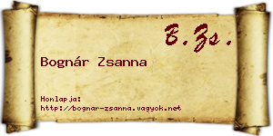 Bognár Zsanna névjegykártya